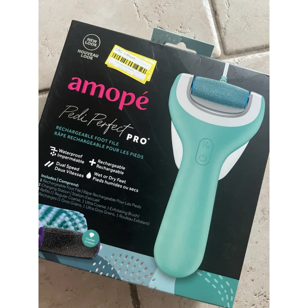 Amope Pedi Perfect Pro Rechargeable Foot File - Wet & Dry Callus Remover